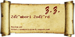 Zámbori Zoárd névjegykártya